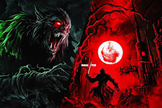 draw detailed dark art and heavy metal horror illustration