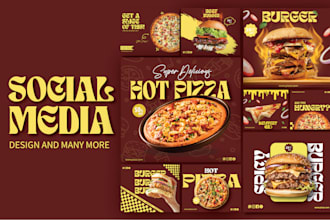design restaurant social media instagram and facebook post