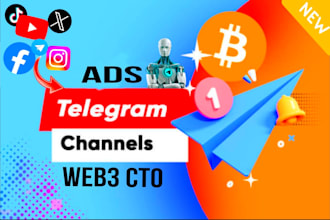 create telegram channel for your telegram ads and bot, nft sol web3, cto