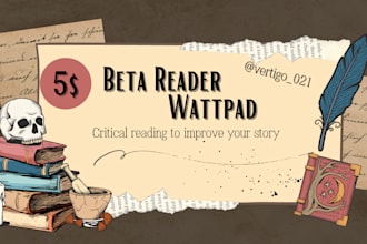 beta reader for wattpad and detailed feedback for your story
