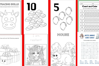 do kids activity book, kids coloring book, word search, puzzle, sudoku worksheet