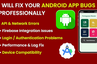 fix android app bugs and android studio projects