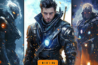 drawing a sci fi character illustration or sci fi character
