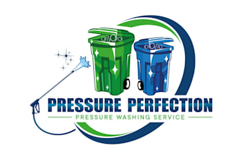 do carpet cleaning, pressure and laundry washing logo design