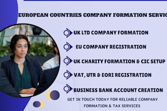 register UK ltd, UK charity, eu company, vat, utr, eori, cic for non residents