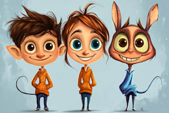 make a cartoon caricature characters, disney style, portrait