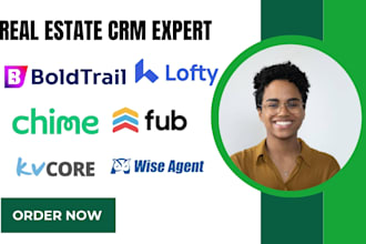set up real estate crm lofty crm, boldtrail, kvcore, chime, follow up boss, idx