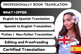 professionally translate your book english to spanish or spanish to english