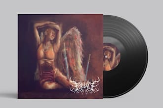 create dark art album cover for metal and heavy music