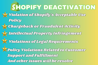 activate your  account and restore your shopify store