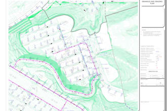 create site grading plan, drainage plan and road alignment