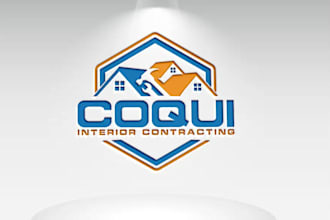design a unique and professional interior contracting logo for you