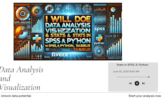 do data analysis, visualization and stats in spss, r, python, tableau