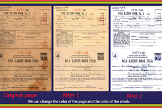 cleanup yellowing, and stains restoring a document or image