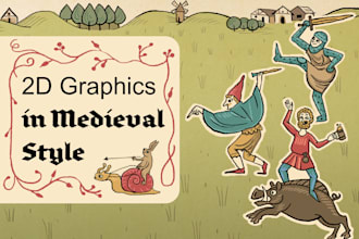 draw funny medieval game art