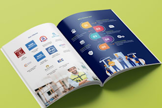 create trifold brochure design, company profile, annual report, booklet design