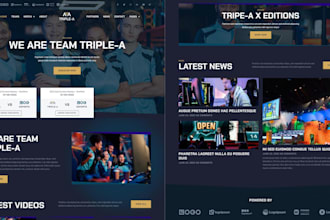 develop esport website, gaming website, tournament website, sporting website