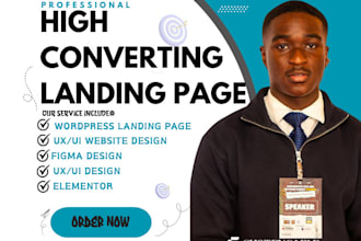 design wordpress landing page, elementor, divi, ecommerce, sales page, web UX UI