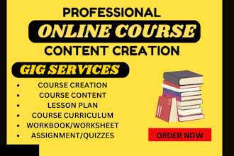 create online course content lesson plan training manual course curriculum work