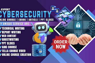 cyber security ebook, online course, technical writing, lead magnet, ppt slides