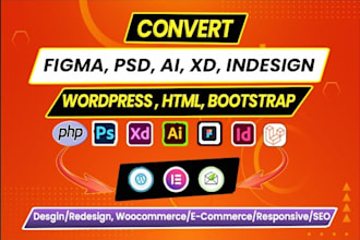 figma to html css, figma to wordpress elementor, and front end backend developer