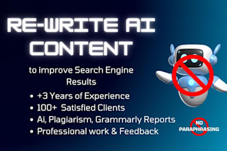 edit, rewrite your ai content and make it human written SEO content