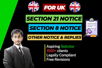 draft notices for landlord and tenant in UK for eviction and more