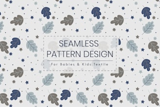 create seamless pattern design for babies textile