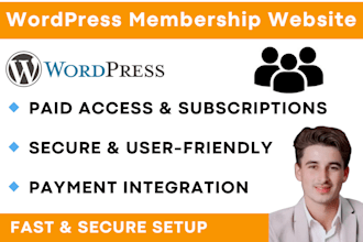 build wordpress membership website subscription paid access