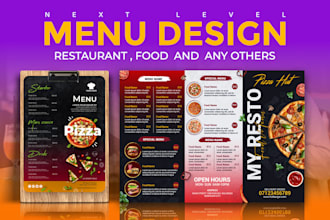 design an attractive menu design, restaurant menu design, and food menu