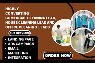 generate commercial cleaning leads, office cleaning leads, house cleaning leads