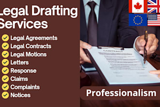 draft legal agreements, contracts, motions, letters, notices
