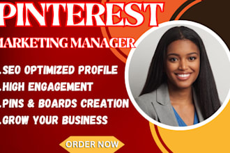manage pinterest account with SEO optimized pins and board pin terest marketing
