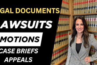 draft legal motions, briefs, claims, lawsuits, petitions, appeals, and research