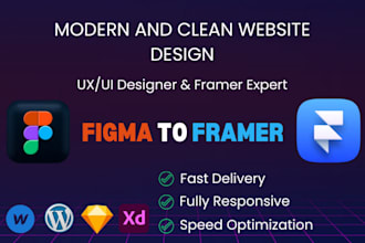 design, develop website with framer,  figma to framer