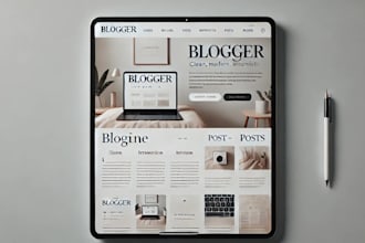 create a minimalist and engaging one page blog website