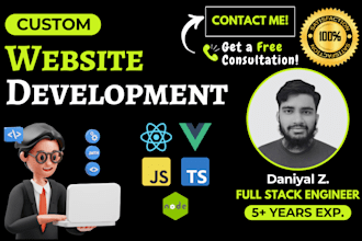 build rebuild full stack website development frontend backend react vue mern