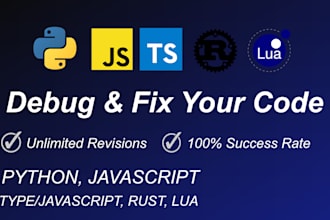 debug and fix issues in javascript, rust, lua, python