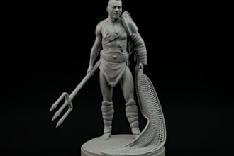3d medieval warrior,armor figure 3d character stl, wargame minis,statue 3d print
