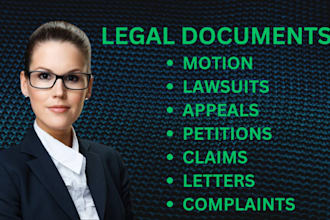 be lawyer for court motions, lawsuits, complaints, petitions or appeals