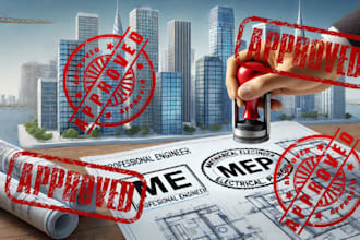 do architectural pe and mep stamp florida city permit and floors plan