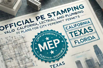 do california stamp licensed architect for city permit floor plans mep pe stamp