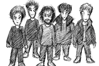 create a unique sketchy punk rock character illustration