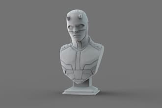 3d character sculpt, bust for 3d print ,superhero 3d sci fi portrait,stl figures