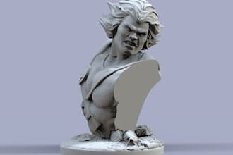 custom 3d bust, stl files, figures, 3d print fan art,toys cartoon sculpt,zbrush