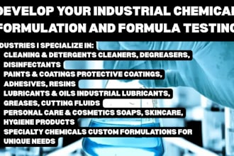 develop your industrial chemical formulation and formula testing
