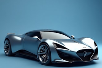 render 3d car model, 3d vehicle for 3d car animation, game or automotive design
