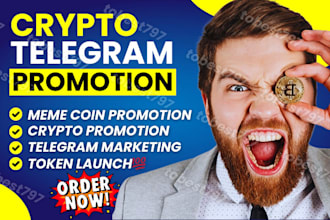 crypto marketing telegram promotion meme coin promotion solana 100x token sales
