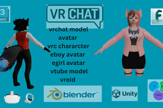 model 3d vrchat furry avatar vrc chararcter vtube model