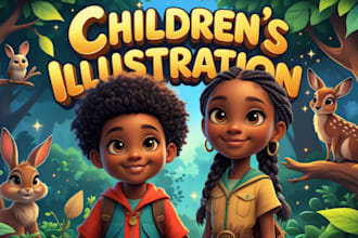 do 3d children book illustration and story book illustration
